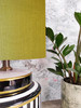 Pistachio Green Lampshade in Linen with Copper Lining