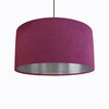 Plum Purple Lampshade in Linen with Silver Lining