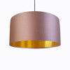 Light Pink Lampshade in Satin with Gold Lining