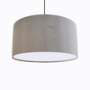 Light Grey Drum Lampshade in Velvet with White Lining