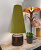 Extra Tall Olive Green Velvet Lampshade in a Conical Cone Design