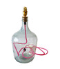Recycled Tall Clear Glass Table Lamp with Pink Flex Cable