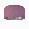 Purple Lampshade in Linen with a silver lining