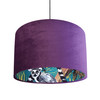 Purple Velvet Lamp shade with Lemur Lining