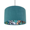 Teal Velvet Lampshade with Lemur Lining