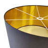 Extra Large Plain Dark Grey Cotton Lampshade with Gold Lining
