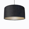 Black Lampshade in Velvet with Champagne Lining