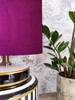 Plum Purple Lampshade in Velvet with Copper Lining