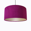 Plum Purple Lampshade in Velvet with Champagne Lining