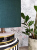 Teal Lampshade in Linen with Champagne Lining