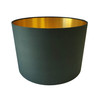 Dark Green Lampshade in Cotton with Gold Lining