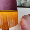 Luxury Berry Purple Velvet Lampshade with Gold Fringe