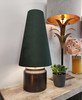 Extra Tall Forest Green Velvet Lampshade in a Conical Cone Design