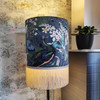 Luxury Velvet Lamp shade with Peacock design and Fringing