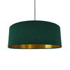 Extra Large Lampshade in Green Velvet and a Brushed Gold Lining