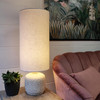 Tall Cylinder White Lamp shade in Linen Fabric