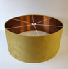 Extra Large Mustard Velvet Lampshade with Copper Lining