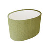 Oval Lampshade in a Fern Green Linen and White Lining