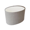 Oval Lampshade in a Feather Grey Linen and White Lining