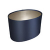 Oval Lampshade in Midnight Blue Satin fabric and Champagne Lining