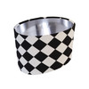 Oval Lampshade in Chequered Black and White fabric and Silver Lining