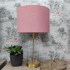 Light Pink Linen Lampshade with Copper Lining