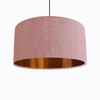 Light Pink Linen Lamp shade with Copper Lining