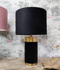 Black Velvet Lampshade with Black Cotton Lining