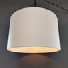 White Lampshade in Cotton with white lining, lit