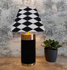 Chequered Empire Lampshade in Black and White Fabric and Choice of Lining