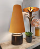 Extra Tall Ginger Brown Cotton Lampshade in a Conical Cone Design
