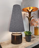 Extra Tall Grey Herringbone Tweed Lampshade in a Conical Cone Design