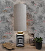 Feather Grey Linen Cylinder Lampshade in Extra Tall Slim Design