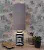 Grey Linen Cylinder Lampshade in Extra Tall Slim Design