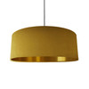 Extra Large Lampshade in Mustard Velvet and a Brushed Gold Lining