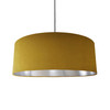 Extra Large Lampshade in Mustard Velvet and a Silver Lining