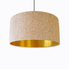 Natural Lampshade in Homespun with Gold Lining