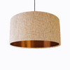Natural Lampshade in Homespun with Copper Lining
