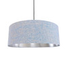 Extra Large Light Blue Lampshade in Homespun with Silver Lining