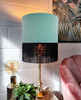 Light Mint Green Fringed Lampshade in Velvet