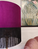 Plum Purple Velvet Lamp shade with black fringing