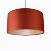Burnt Orange Lampshade in Satin with Champagne Lining