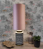 Light Pink Satin Cylinder Lampshade in Extra Tall Slim Design