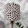 Dalmatian Polka Dots Lampshade in Velvet with Champagne Lining