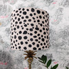 Dalmatian Polka Dots Lampshade in Velvet with Silver Lining