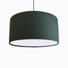 Dark Green Lampshade in Cotton with White Lining