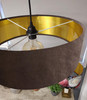 Large 45cm Brown Velvet Ultra Slim Lampshade with Gold Lining and XL LED Bulb Included