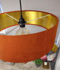 Large 45cm Burnt Orange Velvet Ultra Slim Lampshade with Gold Lining and XL LED Bulb Included