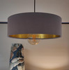 Charcoal Velvet Ultra Slim Hanging Lampshade with Gold Lining