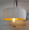 Large 45cm Grey Velvet Ultra Slim Lampshade with Gold Lining and XL LED Bulb Included